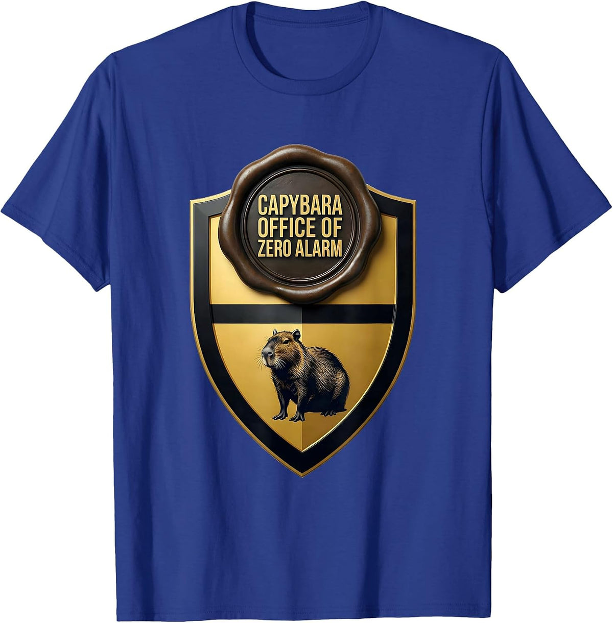 Men's Capybara Office Of Zero Alarm Funny Animal Meme Humor T-Shirt - Royal Blue