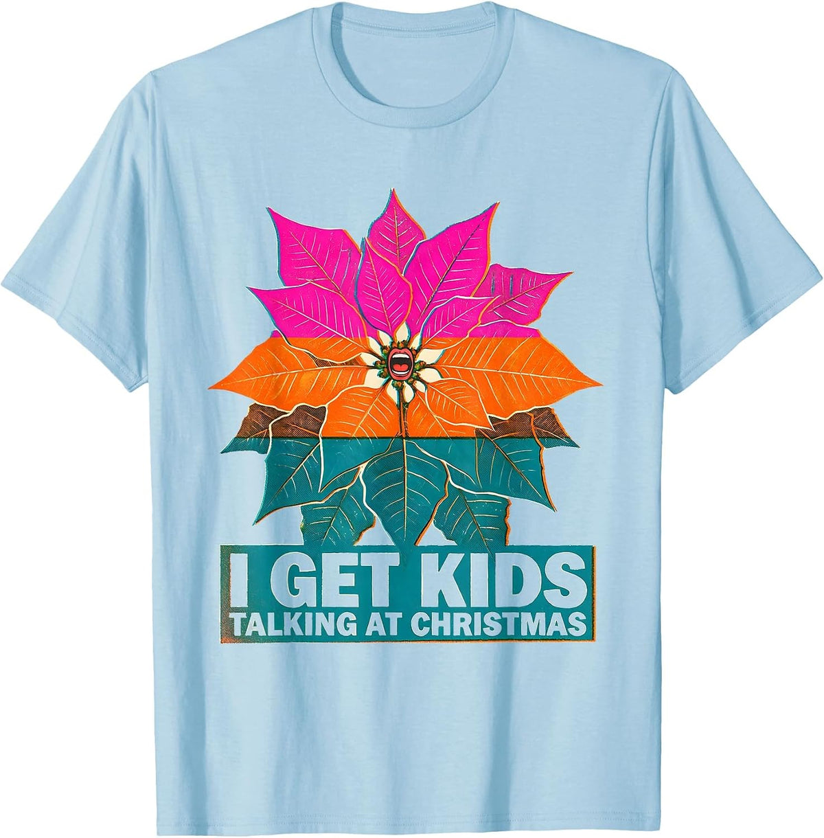 Men's I Get Kids Talking at Christmas Speech Therapist SLP T-Shirt - Baby Blue