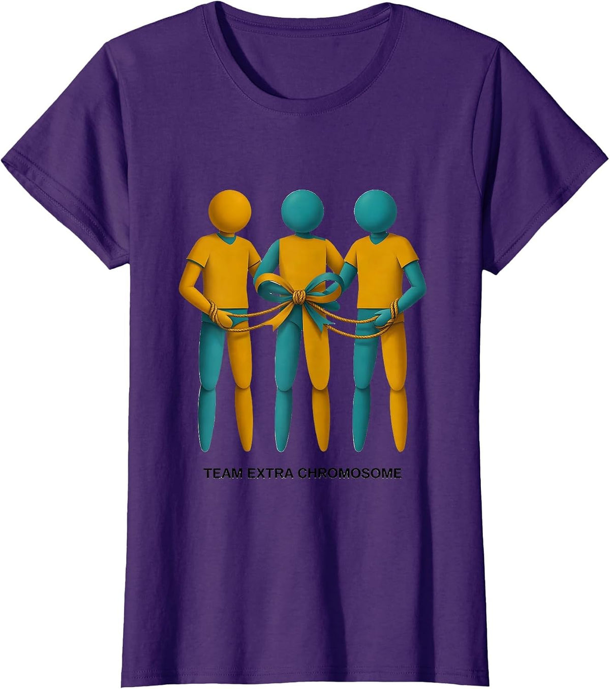 Women's Team Extra Chromosome Midcentury Modern Down Syndrome T-Shirt - Purple