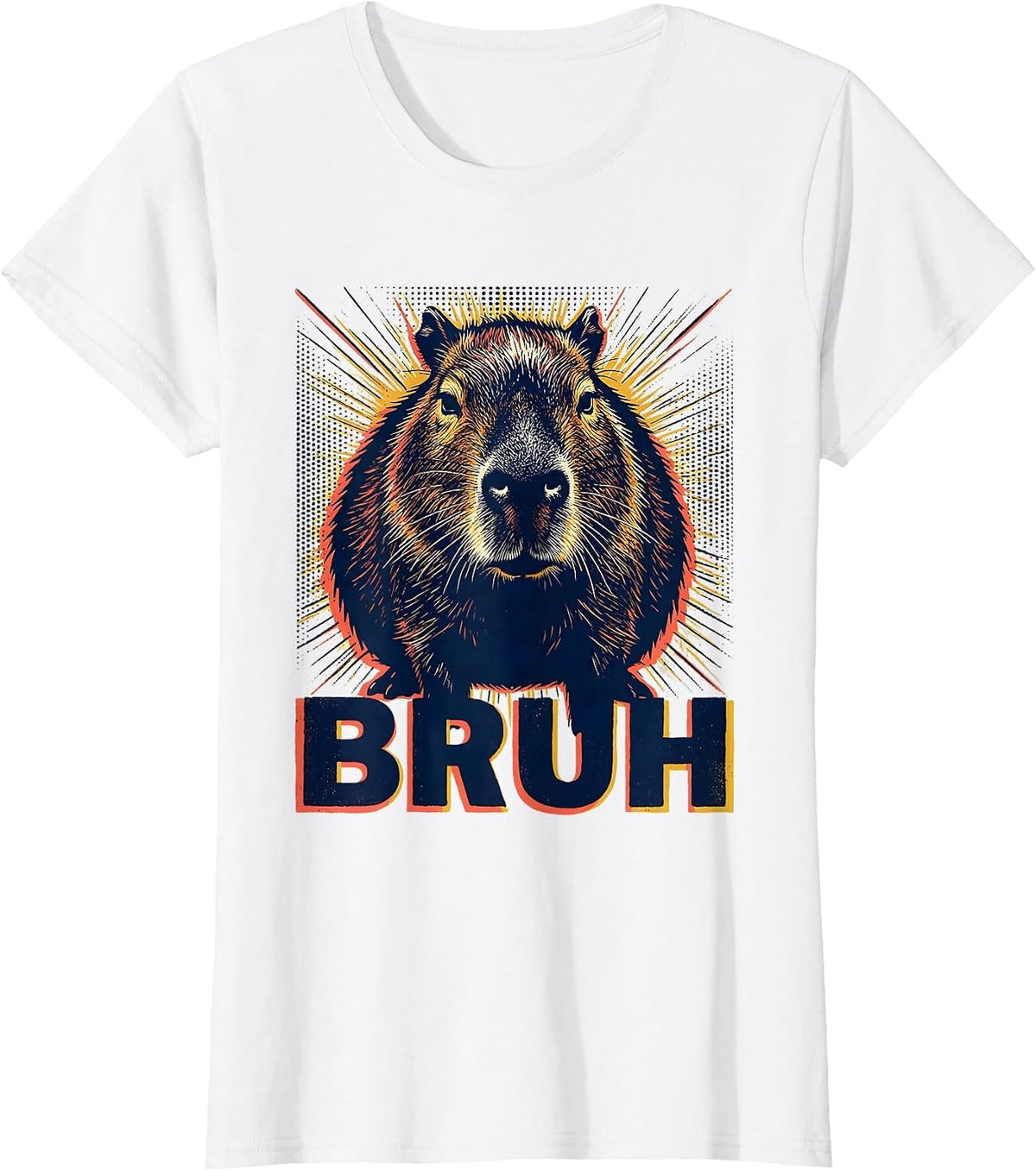 Bruh Funny Capybara Meme Animal Lover Humor T-Shirt - White