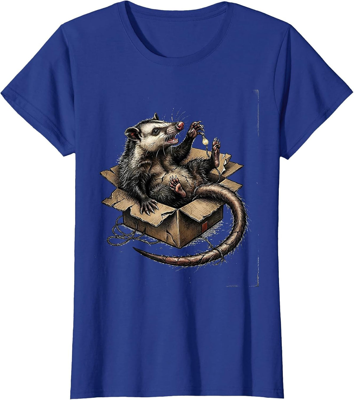 Women's Angry Opossum Possum Lover Meme Humor T-Shirt - Royal Blue