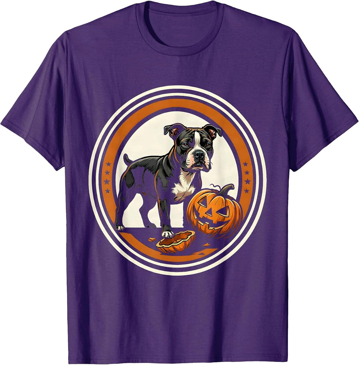 Men's Bull Terrier Halloween Costume Funny Dog Lover T-Shirt - Purple