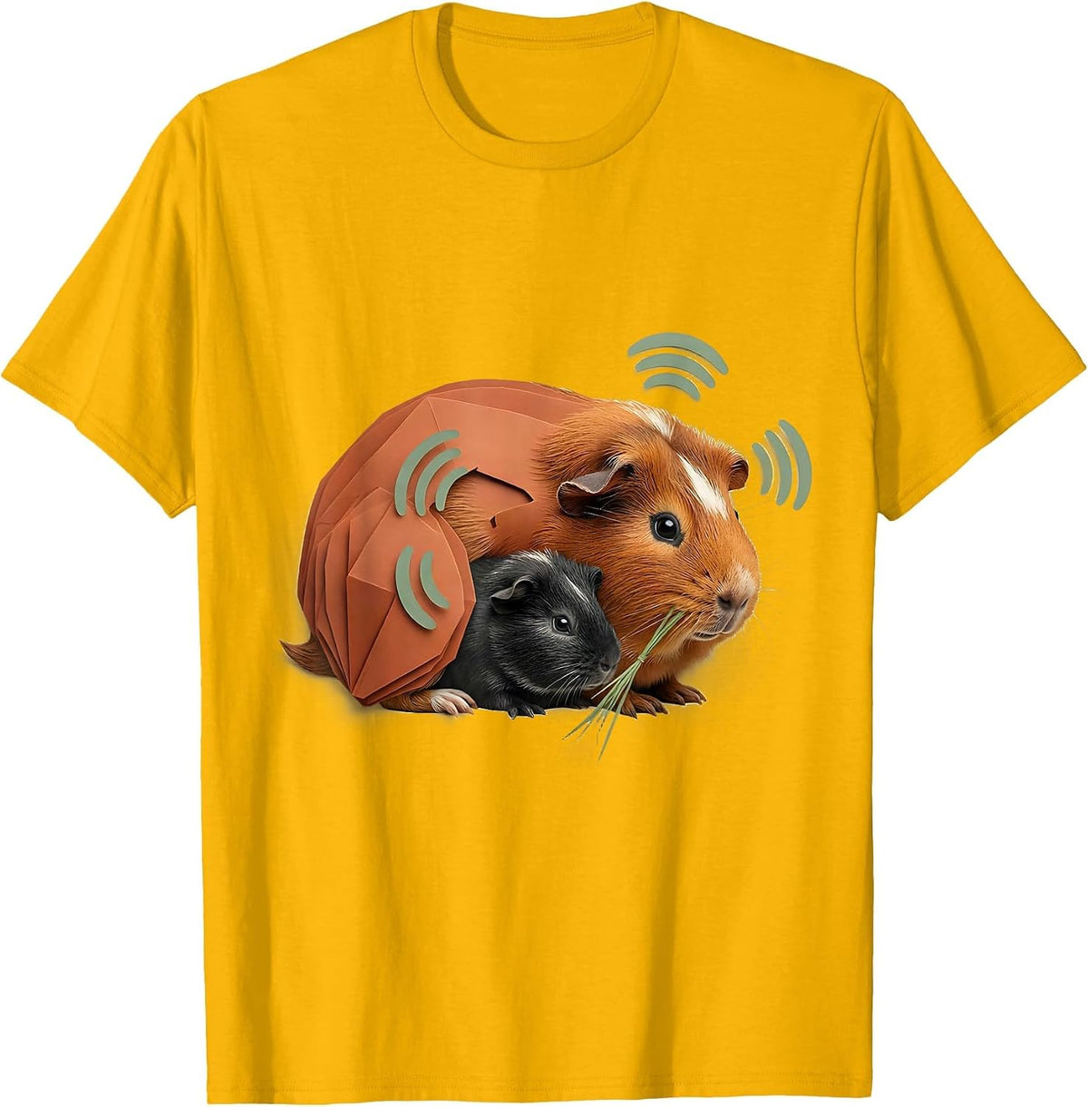 Low Tailless Guinea Pig Cute Animal Lover Humor T-Shirt - Golden Yellow