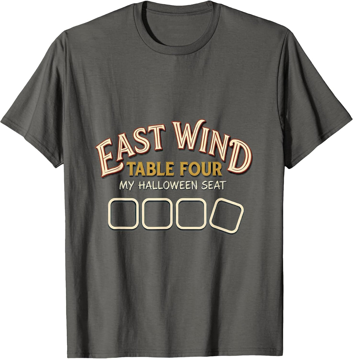 East Wind, Table Four My Halloween Seat Mahjong T-Shirt - Asphalt Grey