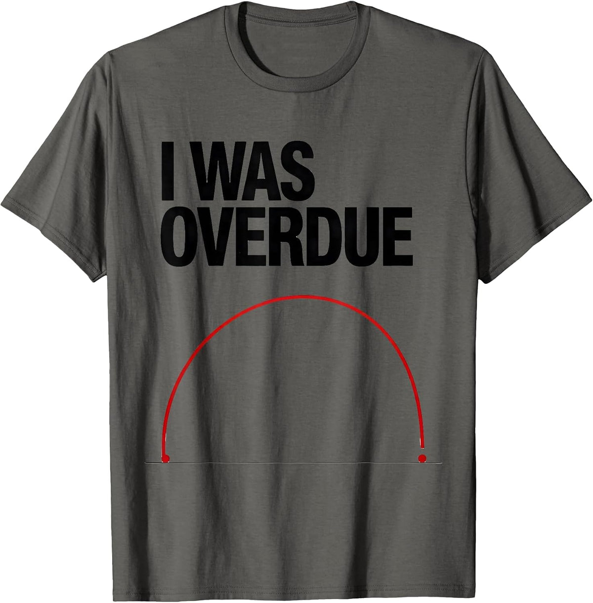 I Was Overdue Funny Physics Joke Science Enthusiast T-Shirt - Asphalt Grey