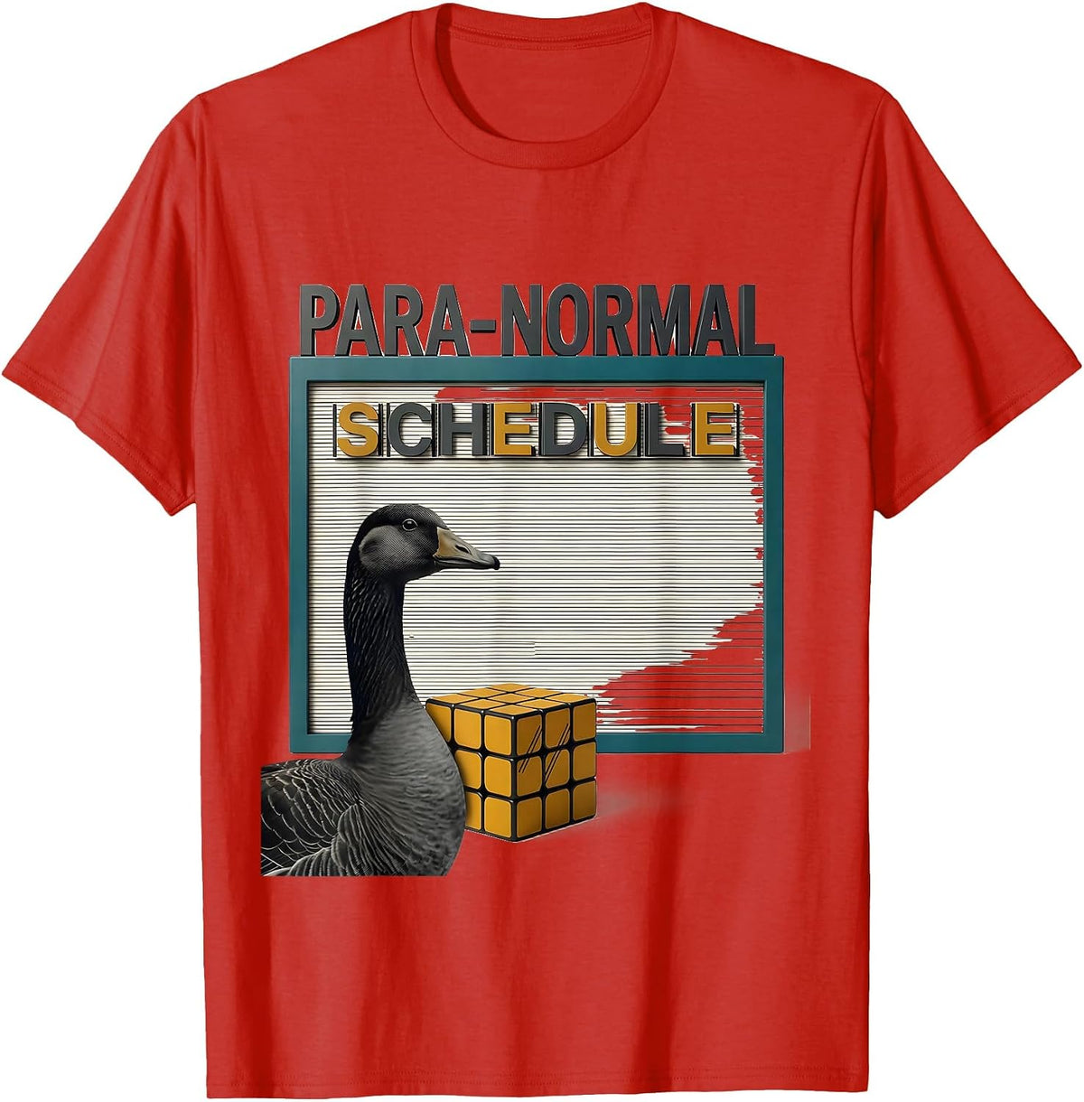 Men's Para-Normal Schedule Midcentury Modern Funny T-Shirt - Red