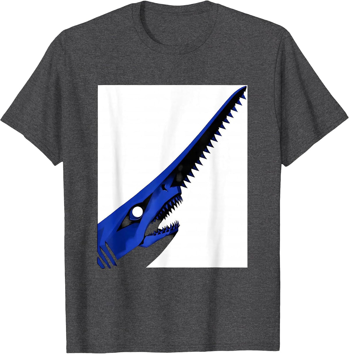 Sawshark Head Funny Shark Lover Ocean Animal Humor T-Shirt - Dark Heather Grey