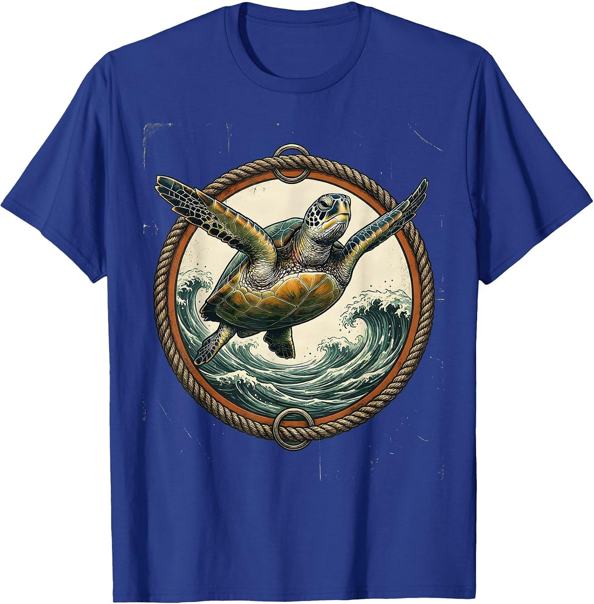 Sea Turtle Gliding Through the Open Ocean T-Shirt - Royal Blue