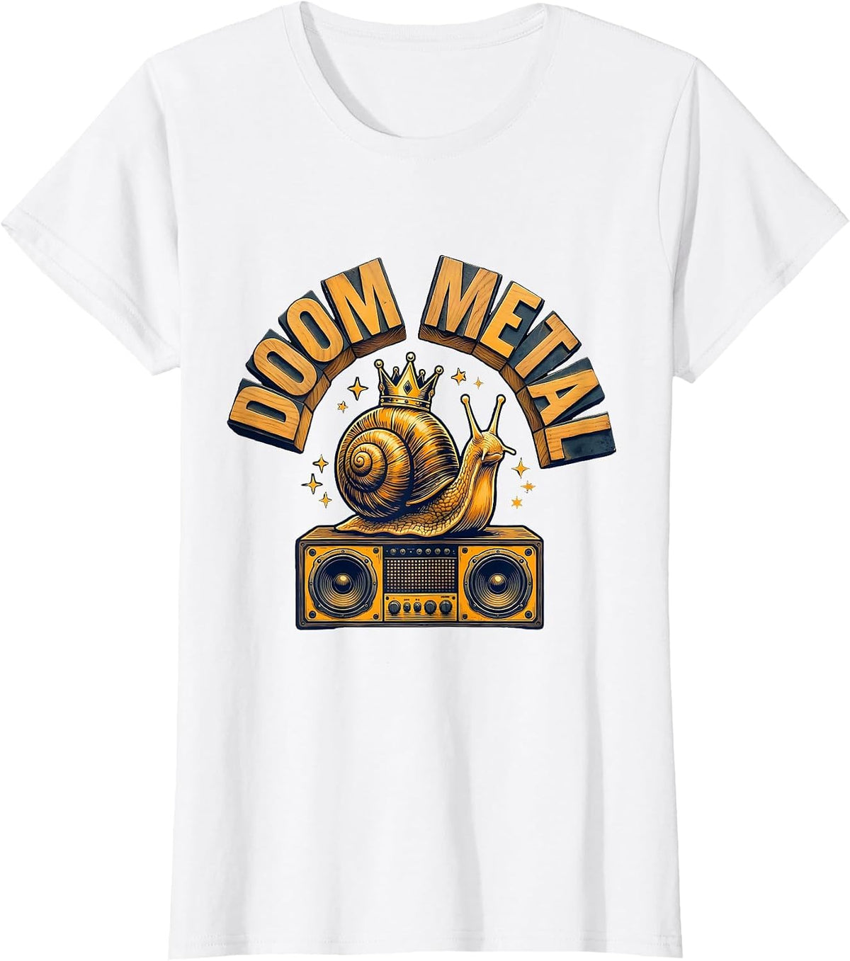 DOOM METAL Funny Heavy Metal Ironic Unicorn Humor T-Shirt - White