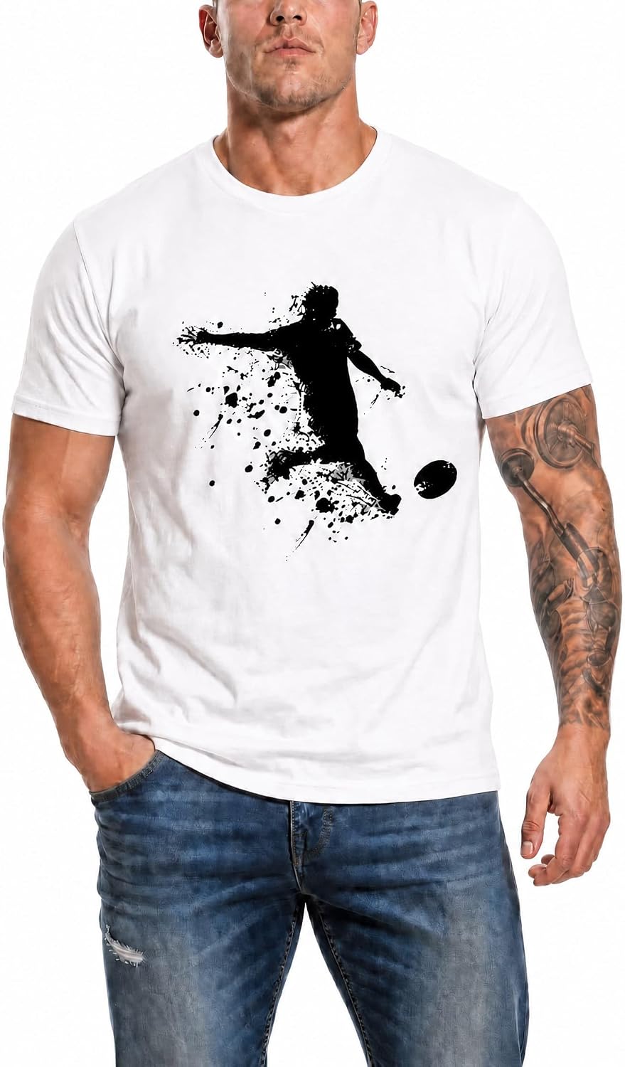 Men's Gym Graphic Tees - Workout Sports T-Shirt for Bodybuilding - G10-white