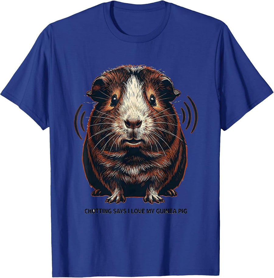 Chutting Says I Love My Guinea Pig Funny Guinea Pig Lover T-Shirt - Royal Blue