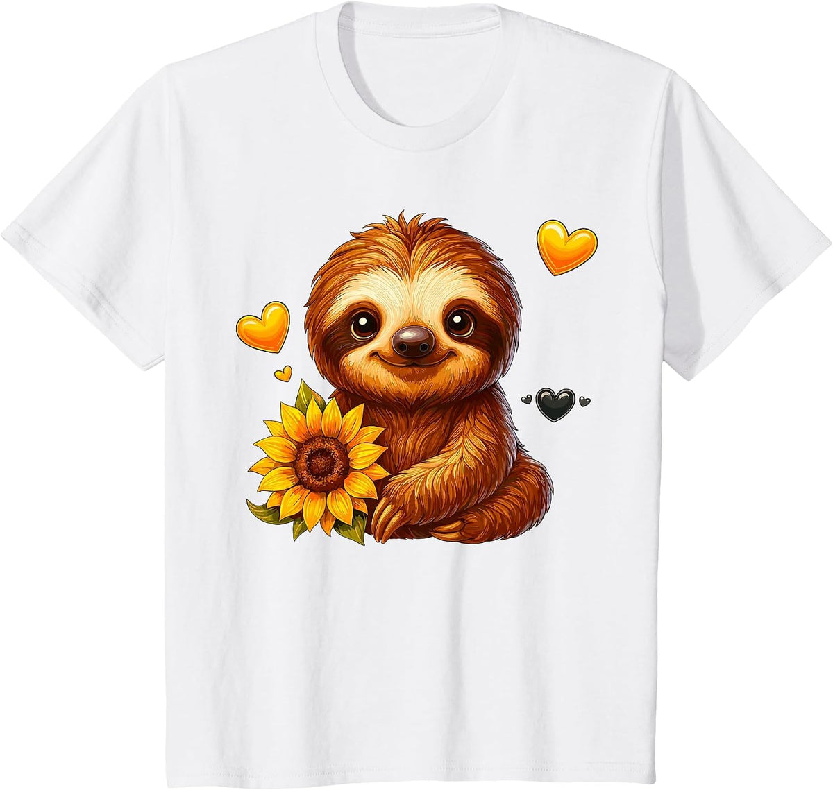 Sunflower Sloth T-Shirt - White