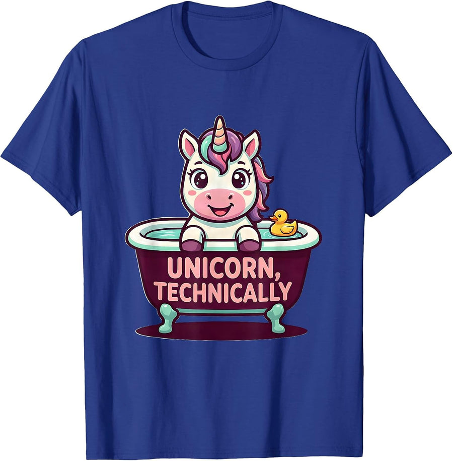Unicorn, Technically Cute Kawaii Funny Unicorn Lover Gift T-Shirt - Royal Blue