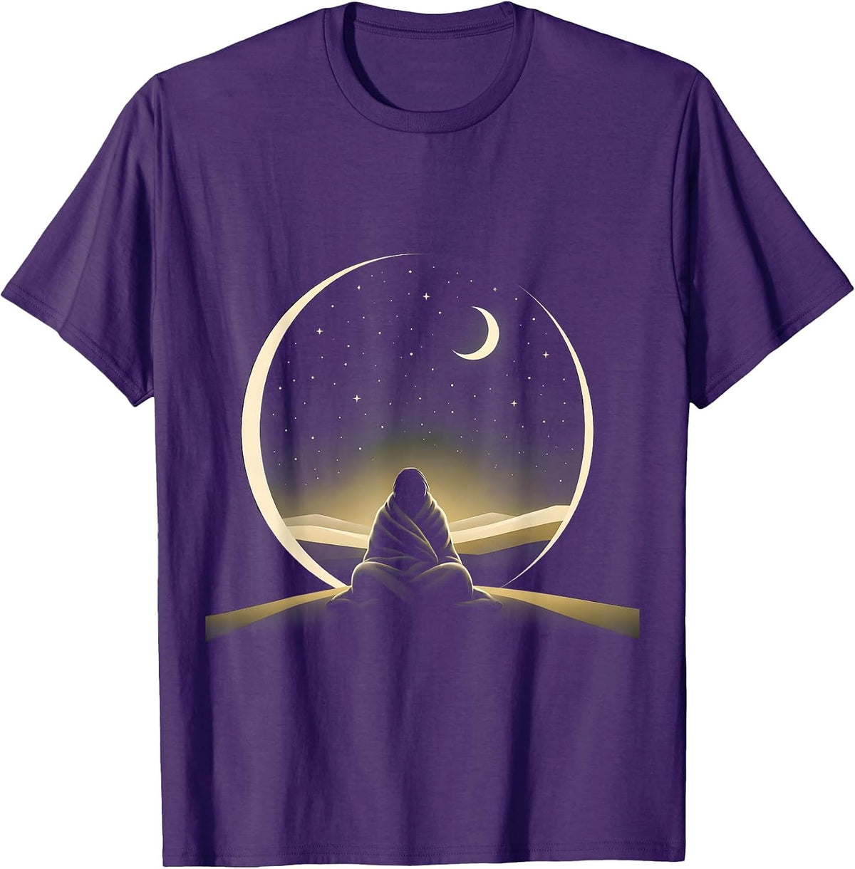 Men's Suicide Prevention Awareness Starry Night Blanket T-Shirt - Purple