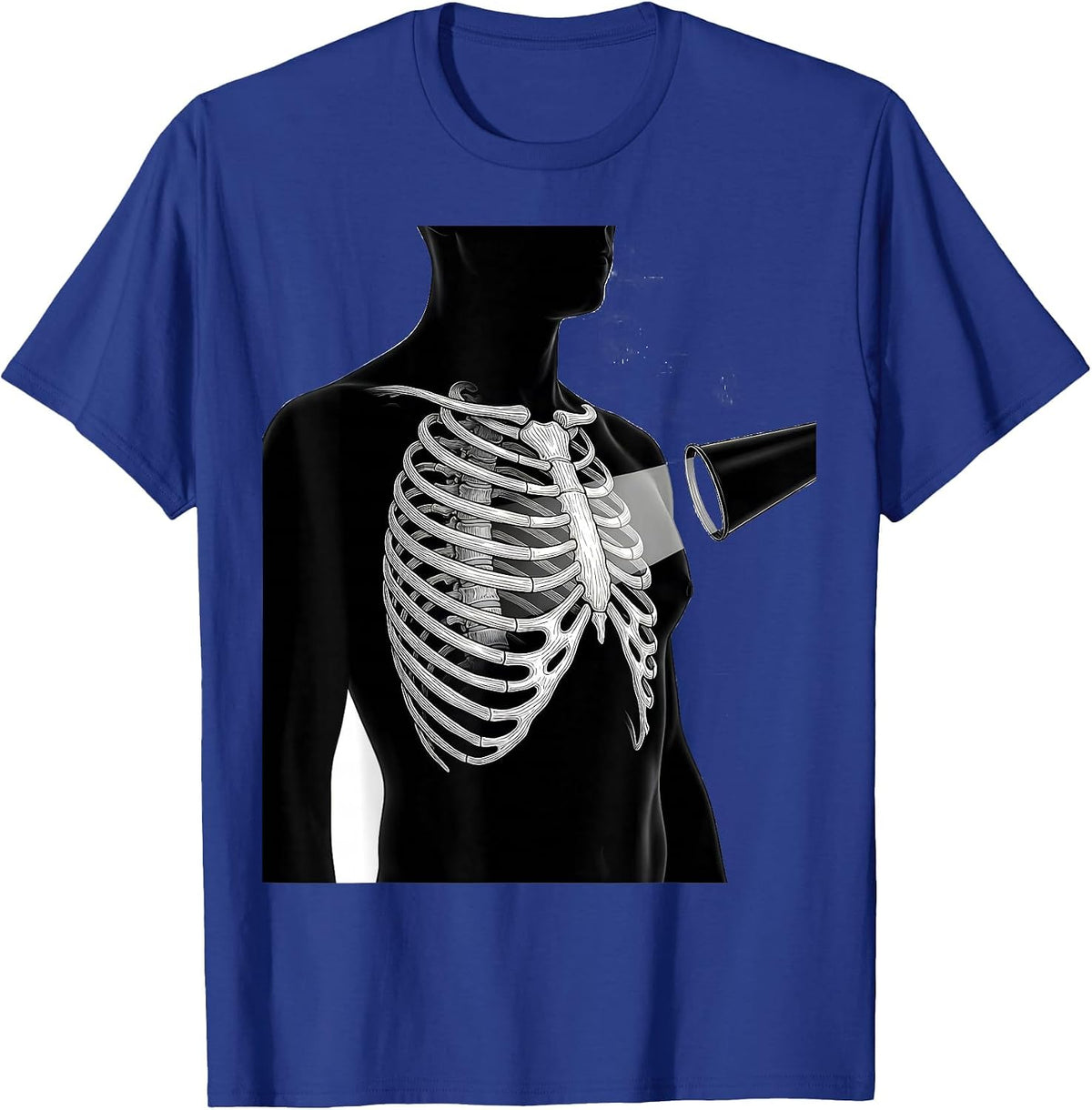Men's Radiology Tech Profile Chest Ribcage Line Art T-Shirt - Royal Blue