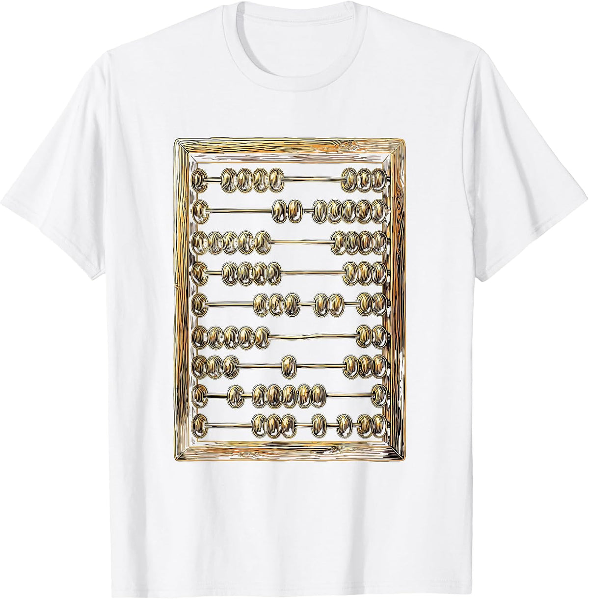 Men's Abacus Glowing Golden Beads Math Teacher Gift T-Shirt - White
