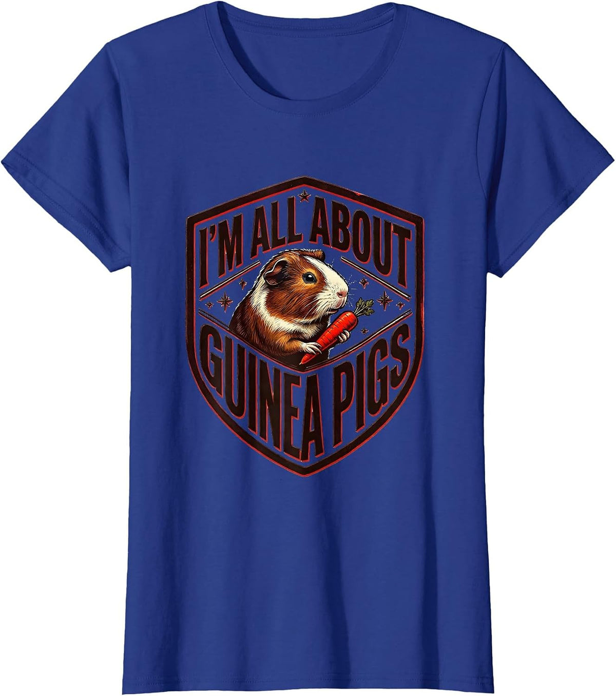 Women's I’m All About Guinea Pigs Funny Pig Lover Farm Animal Humor T-Shirt - Royal Blue