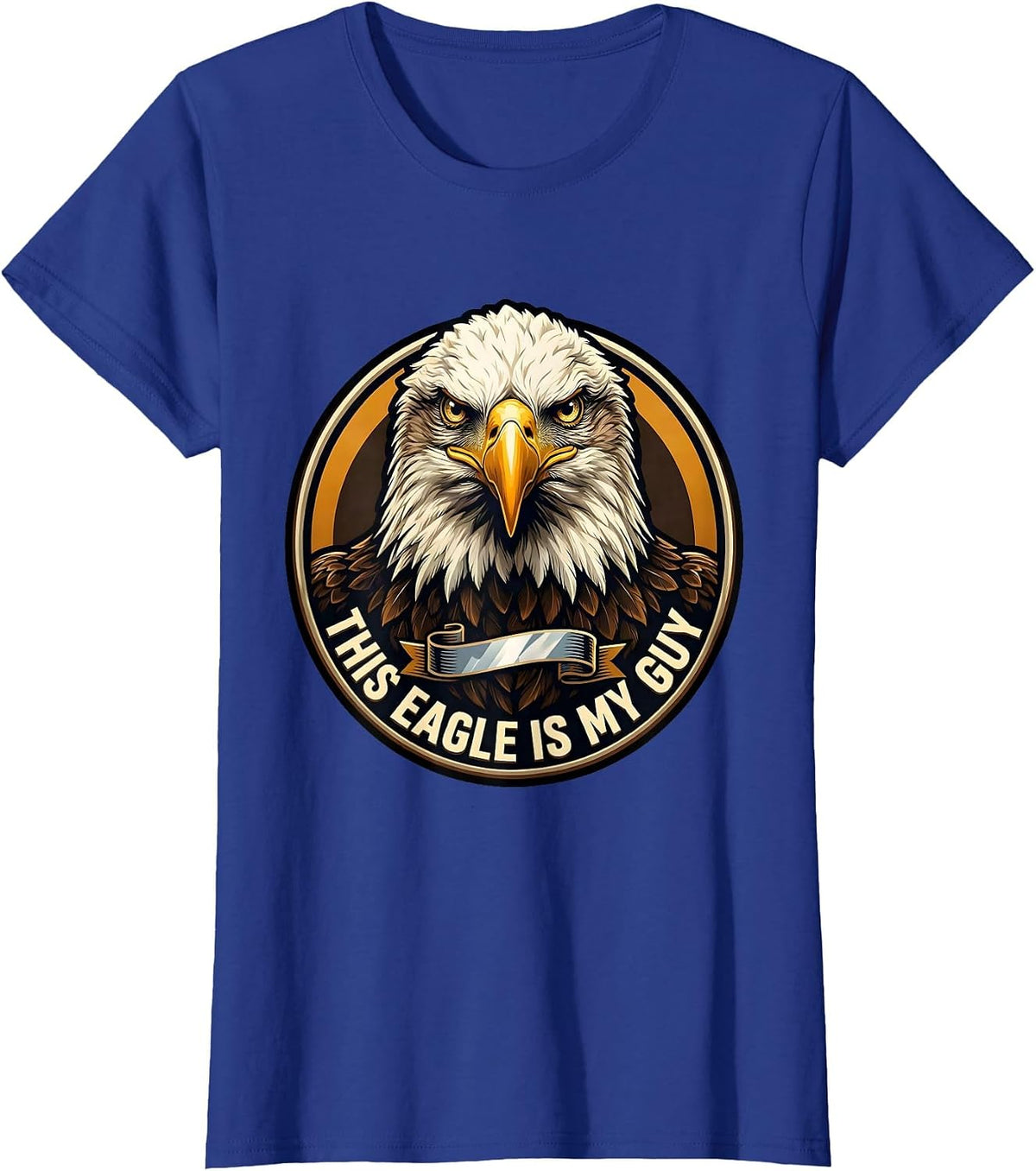 Women's This Eagle Is My Guy Faith Eagle Mascot Christian Humor T-Shirt - Royal Blue
