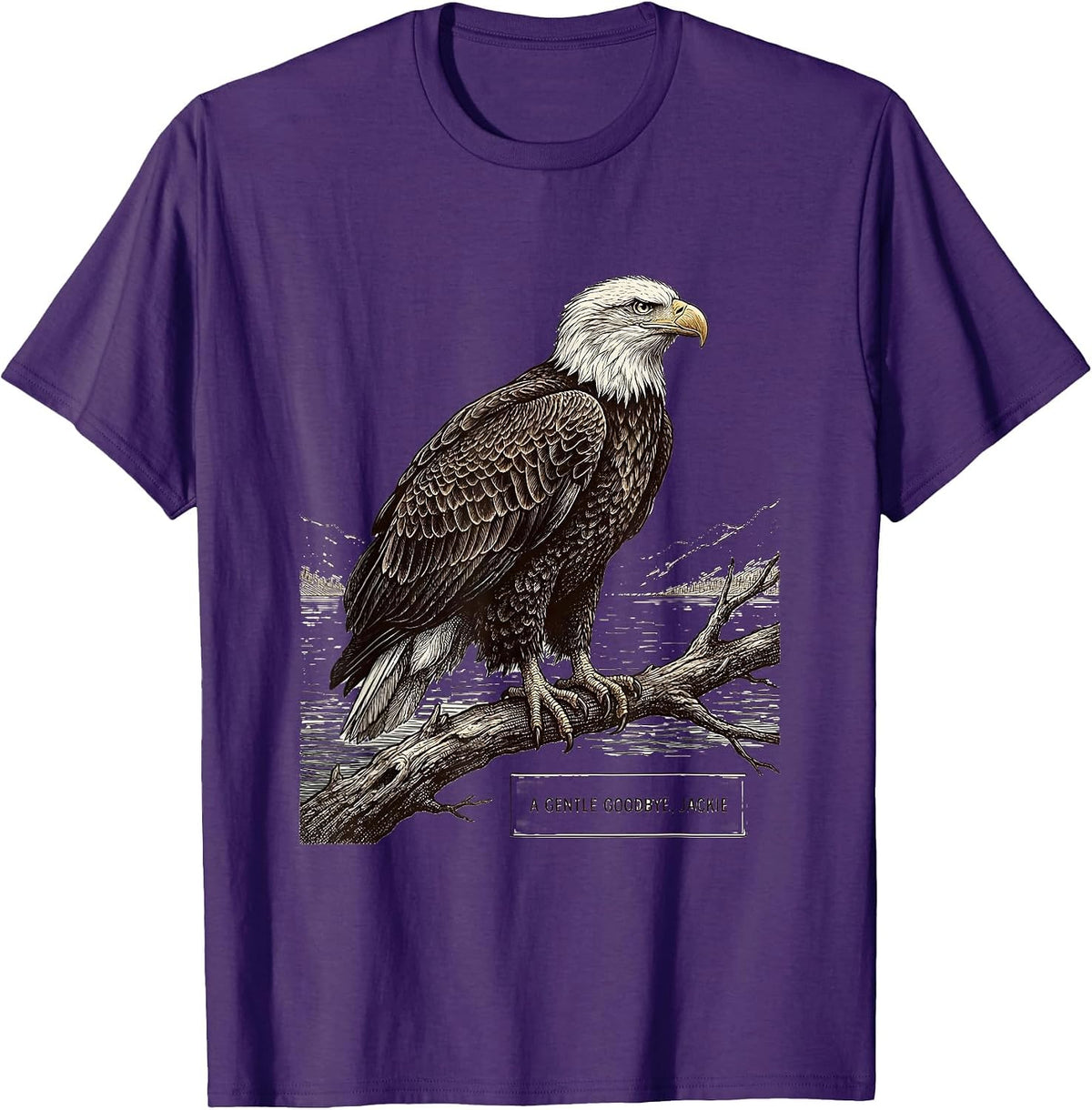 A Gentle Goodbye Jackie Vintage Eagle Memorial Tribute T-Shirt - Purple