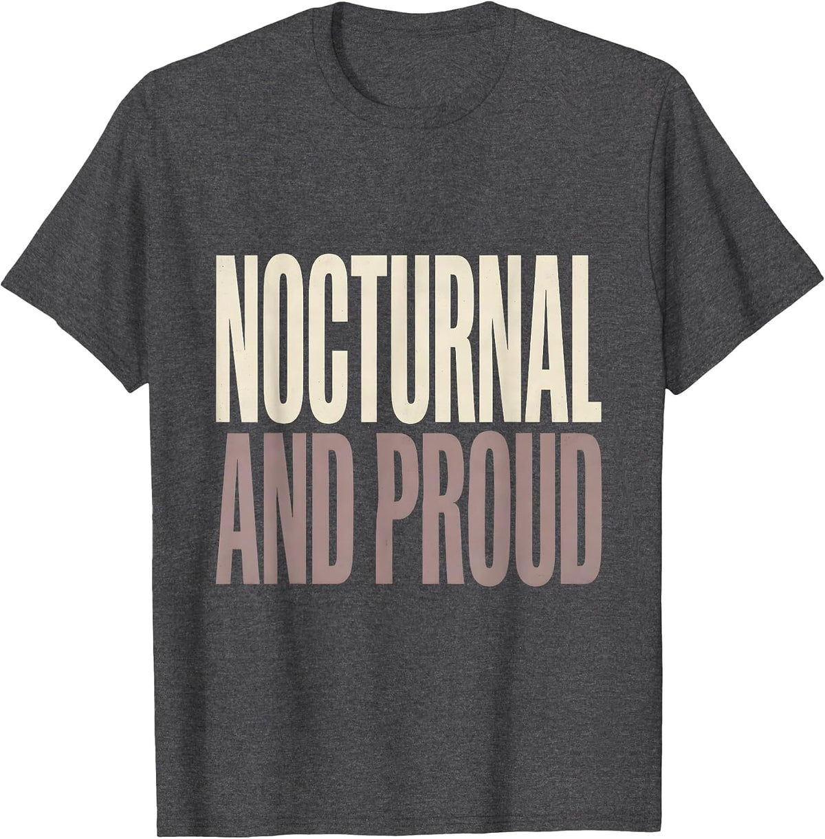 Men's Nocturnal and Proud Opossum Design T-Shirt - Dark Heather Grey