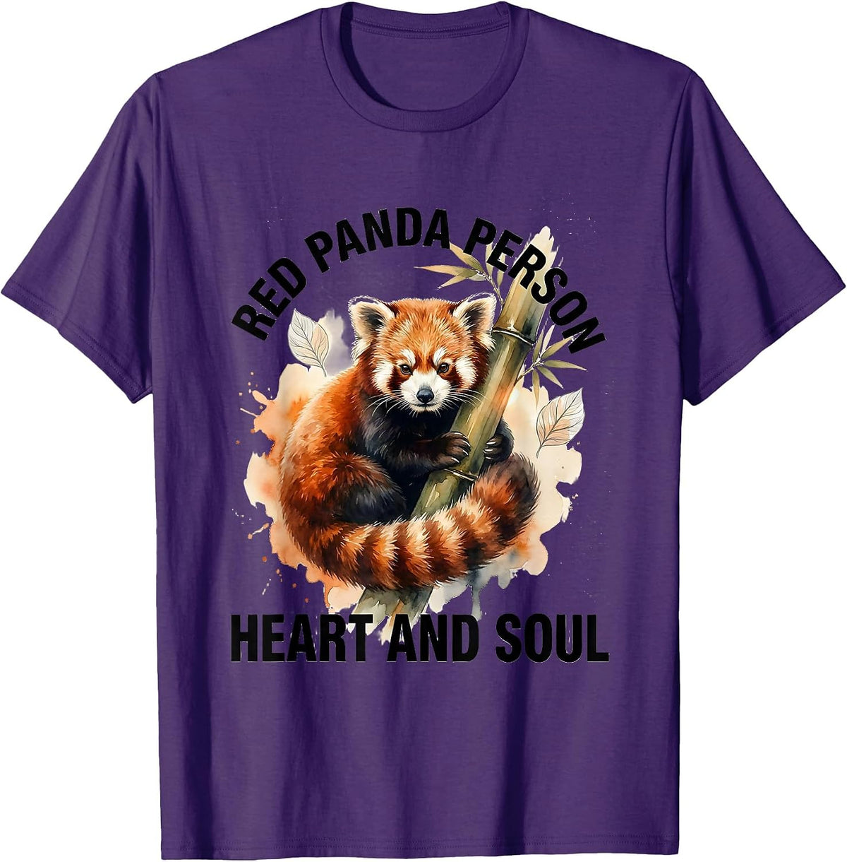 Red Panda Person Heart And Soul Cute Panda Lover Gift T-Shirt - Purple