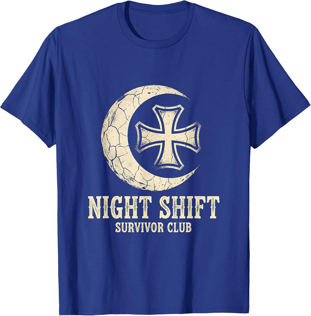 Night Shift Survivor Club Nurse Design T-Shirt - Royal Blue