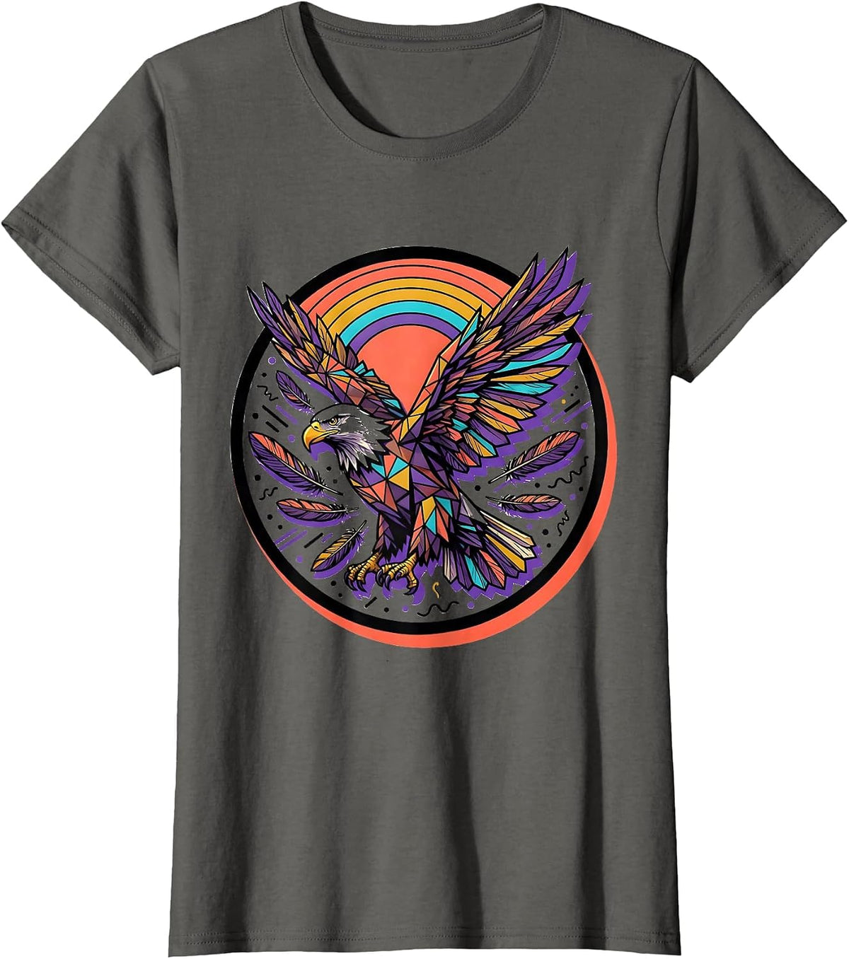 Women's Bold Eagle Preening at Sunrise Graphic T-Shirt - Asphalt Grey