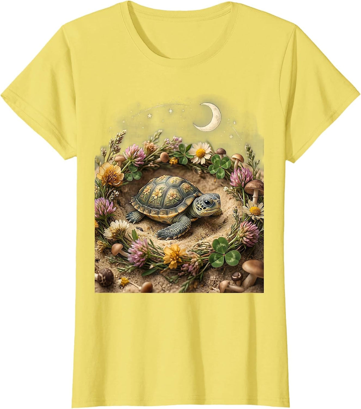 Women's Baby Sea Turtle Pregnancy Announcement Design T-Shirt - Lemon Yellow