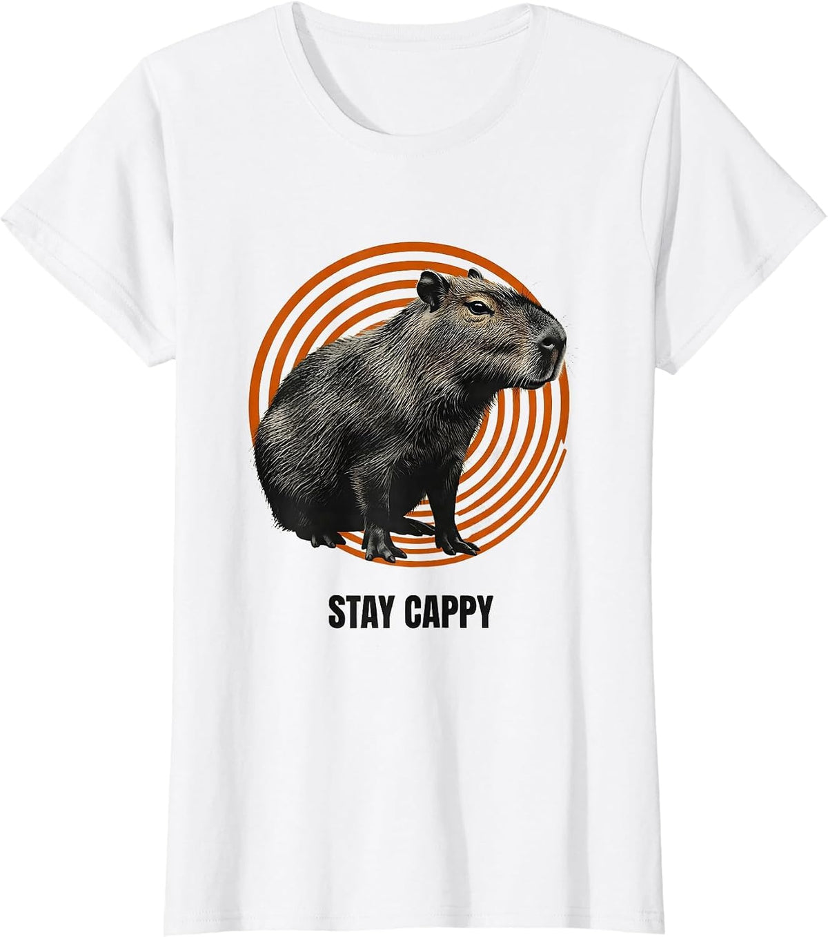 Stay Cappy Funny Capybara Meme Animal Humor T-Shirt - White