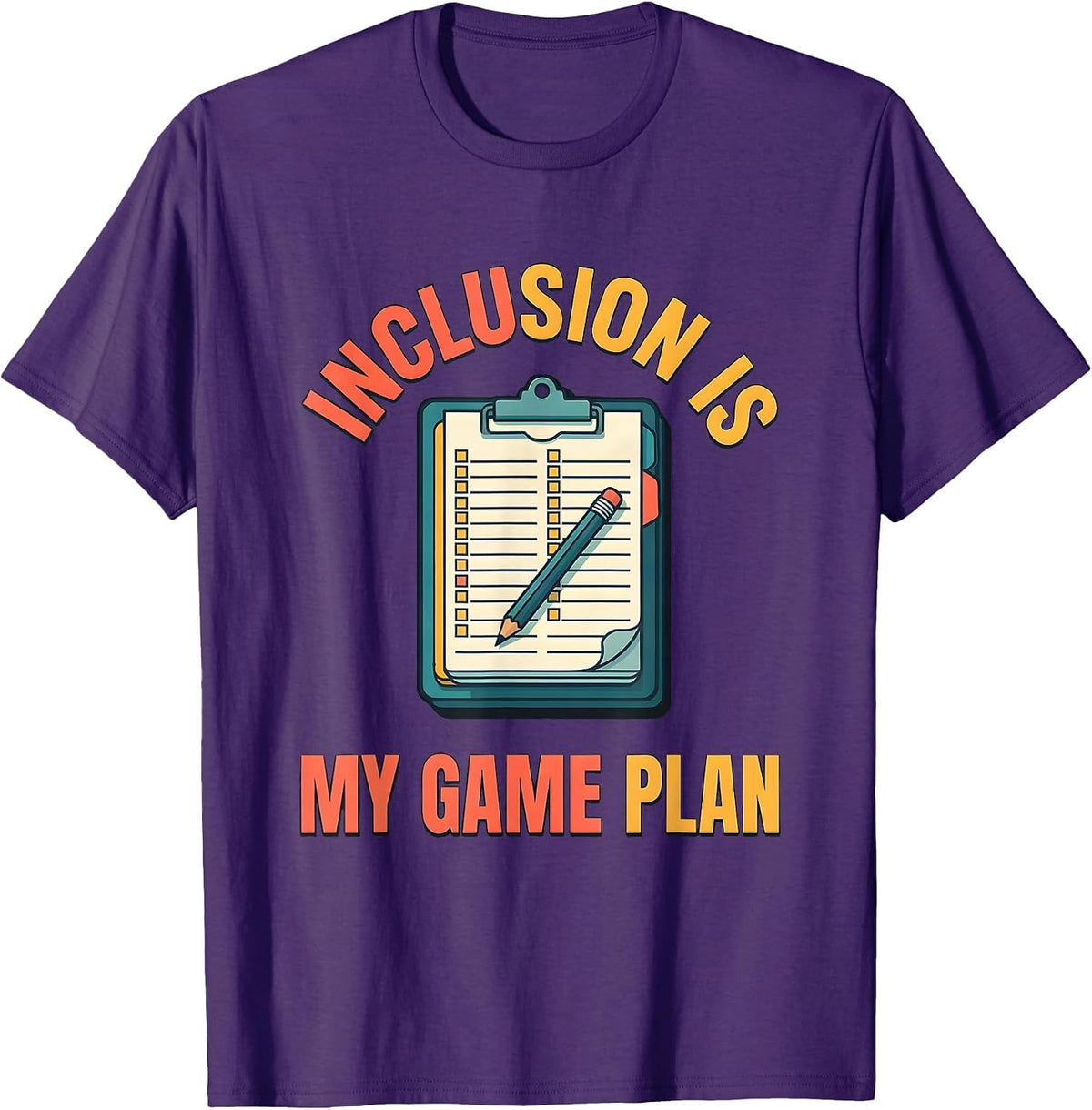 Men's Inclusion Is My Game Plan Inspirational Special Education T-Shirt - Purple