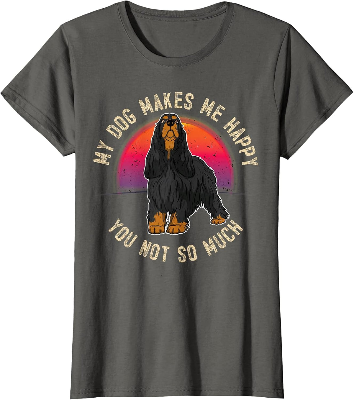 English Cocker Spaniel Dog Vintage T-Shirt - Asphalt Grey