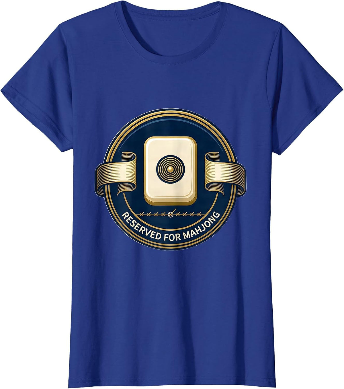 Women's Reserved For Mahjong Funny Mahjong Lover Tile Game Humor T-Shirt - Royal Blue