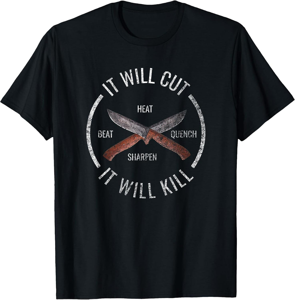 Fire Forged Knife Blacksmith T-Shirt Sword I'd Hit that T-Shirt - Black