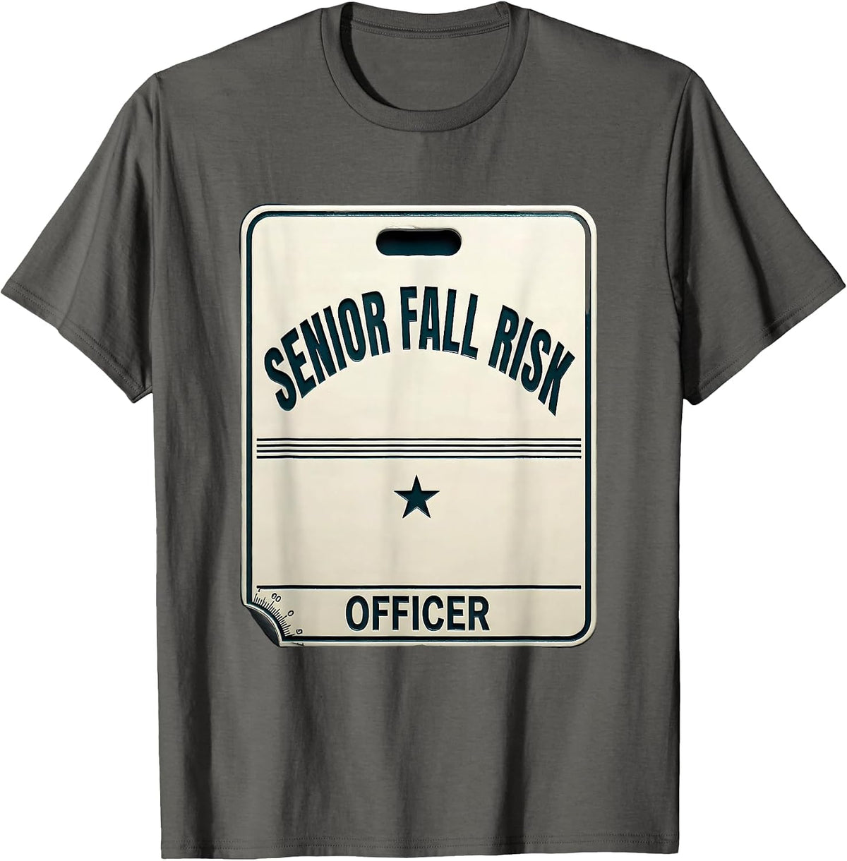 Men's Senior Fall Risk Officer Funny Physical Therapist PT OT Gift T-Shirt - Asphalt Grey