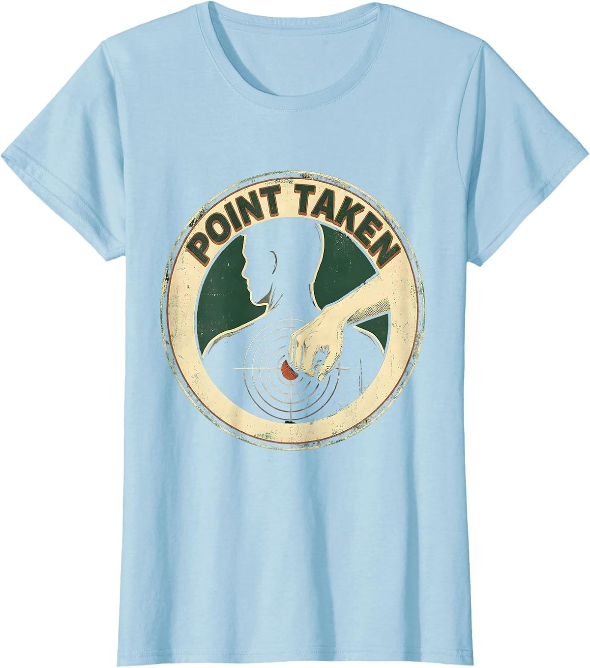 Point Taken Vintage Massage Therapist Chiropractor T-Shirt - Baby Blue