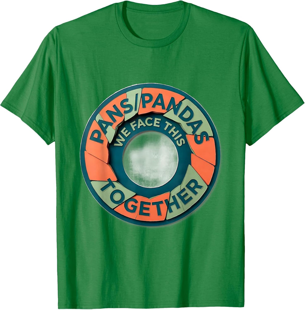 Men's PANS/PANDAS We Face This Together Humor Support Awareness T-Shirt - Kelly Green