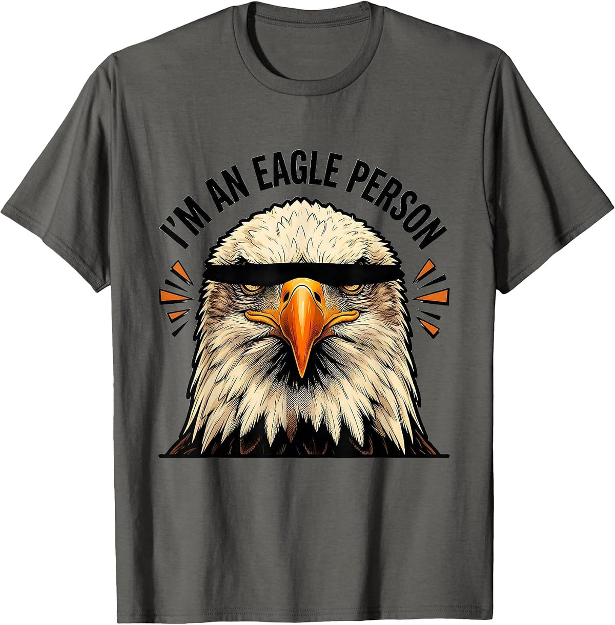 Men's I'm An Eagle Person Comic Book Eagle Mascot Humor T-Shirt - Asphalt Grey