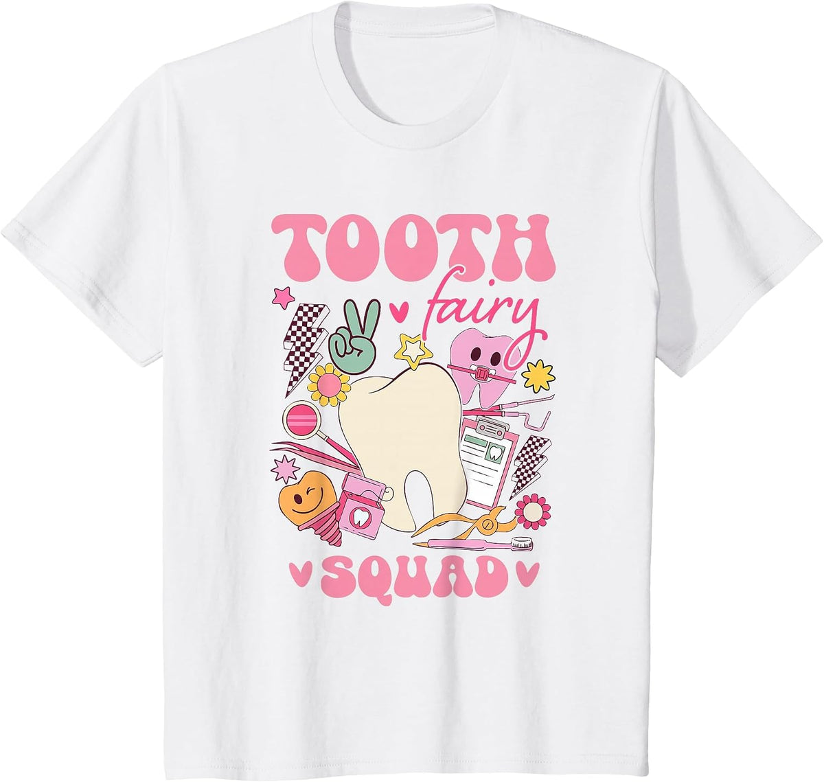 Cute Tooth Fairy Squad Matching for Dentist Dental Assistant T-Shirt - White