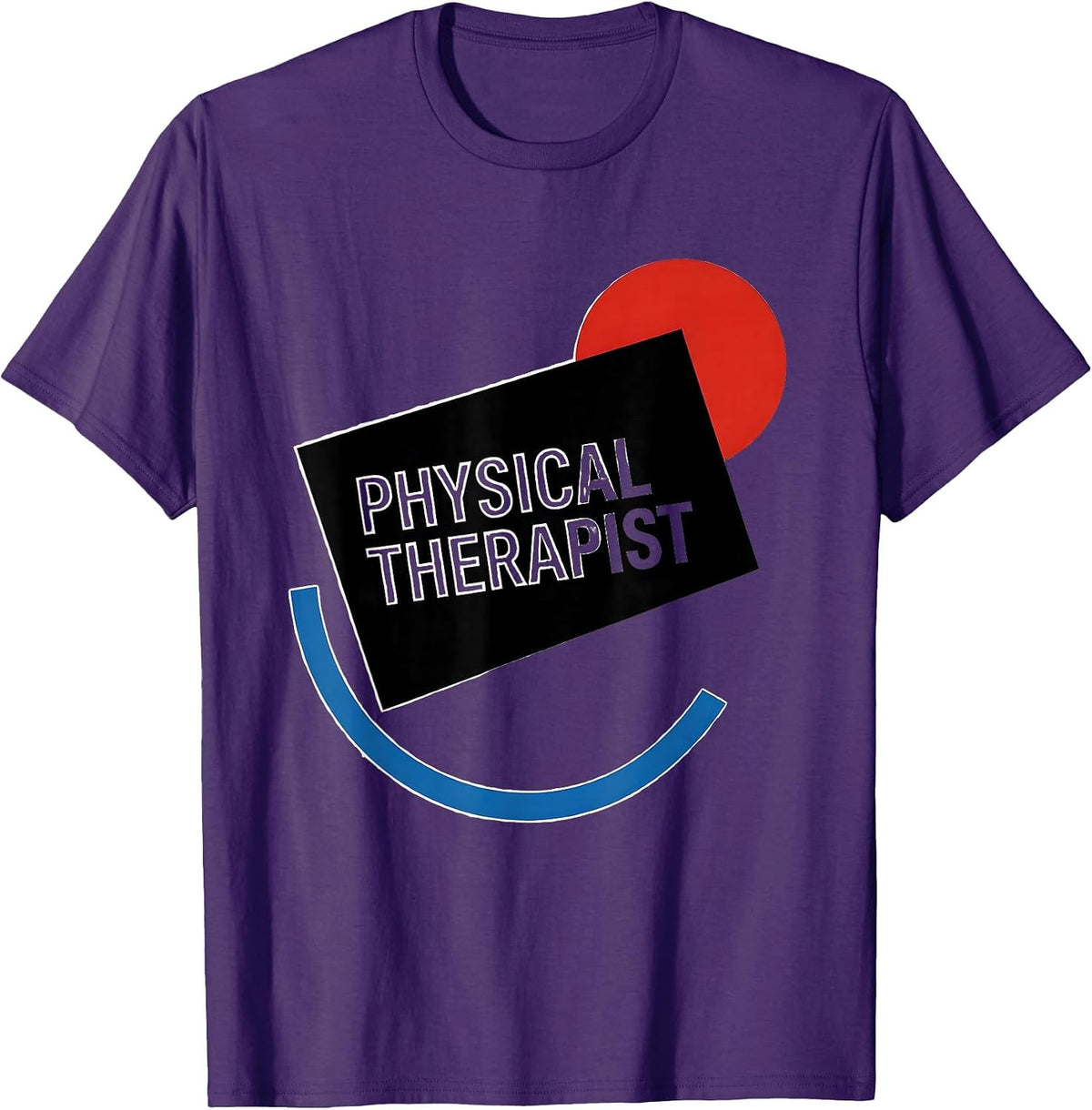 Physical Therapist Bauhaus Modernist OT PT Workwear T-Shirt - Purple