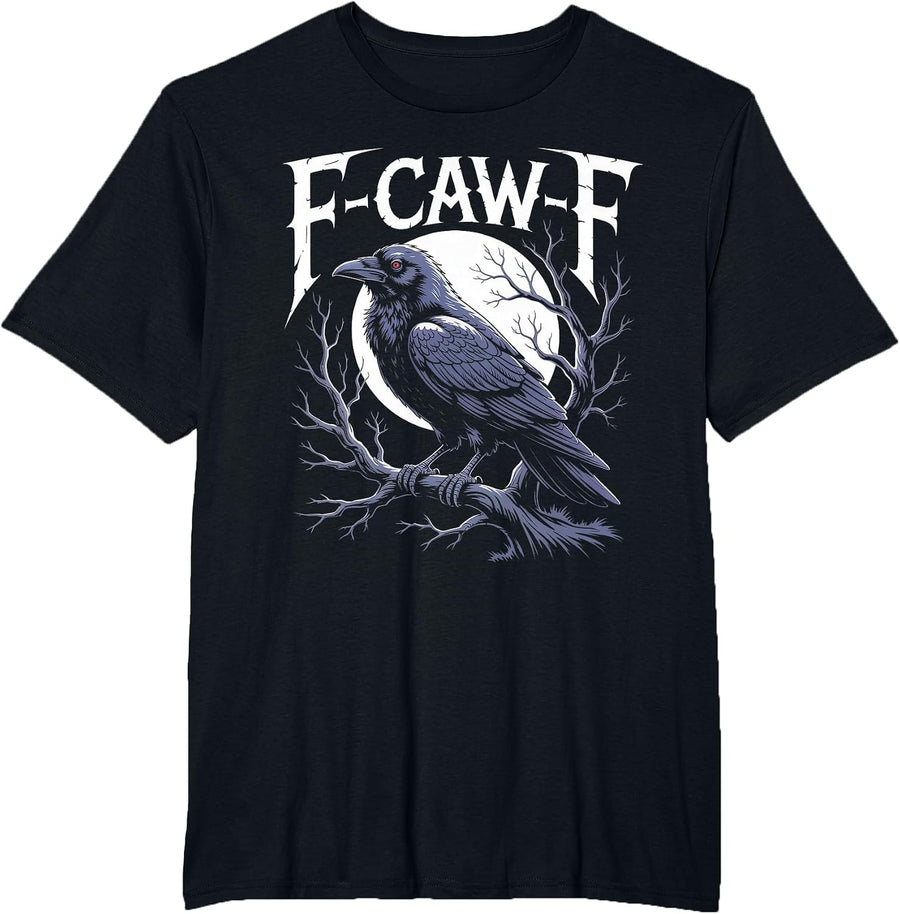 Gothic Raven Moon Design – Dark Humour Artwork T-Shirt - Black