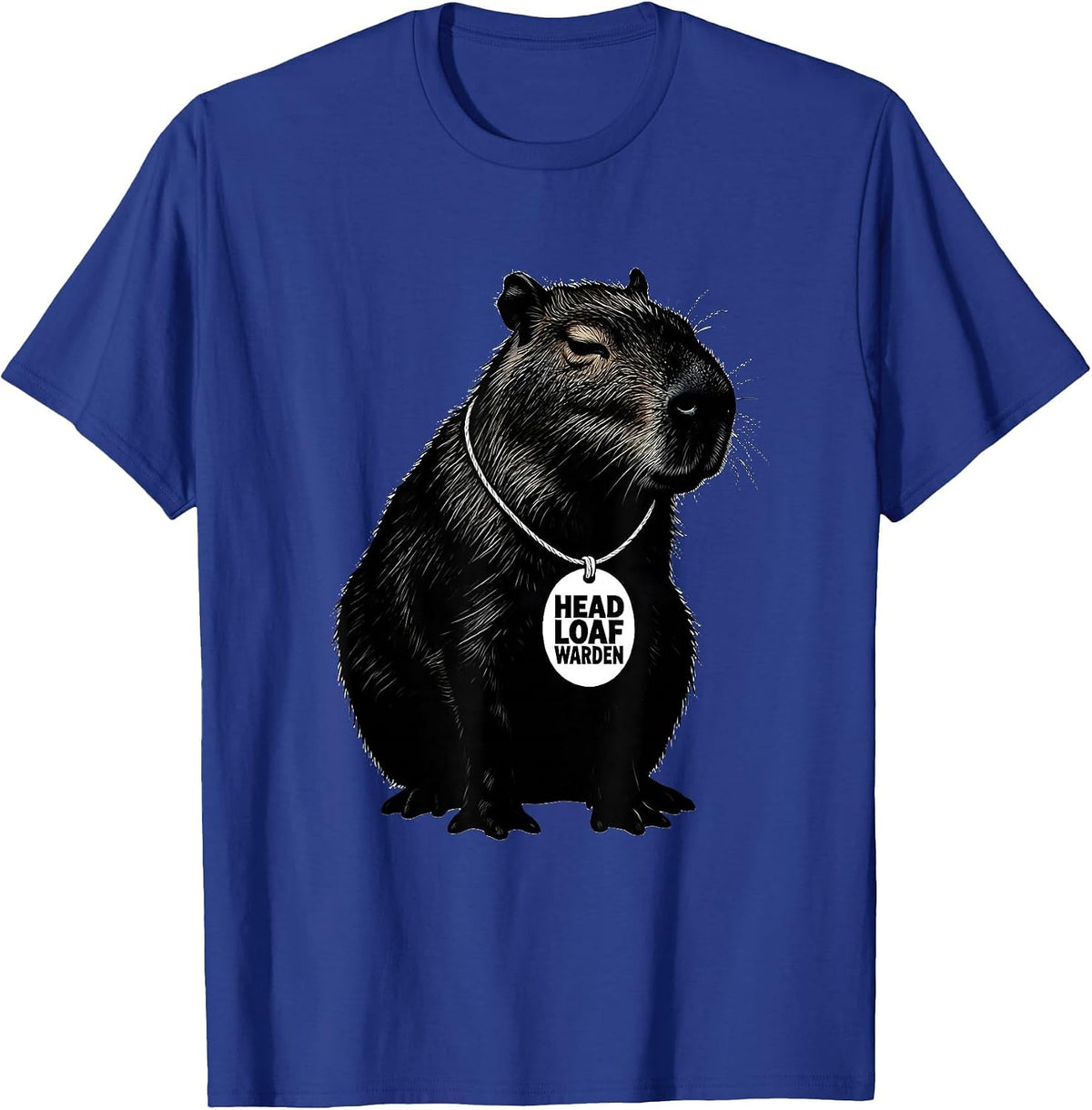 Capybara Head Loaf Warden Funny Gamer Capybara Meme T-Shirt - Royal Blue
