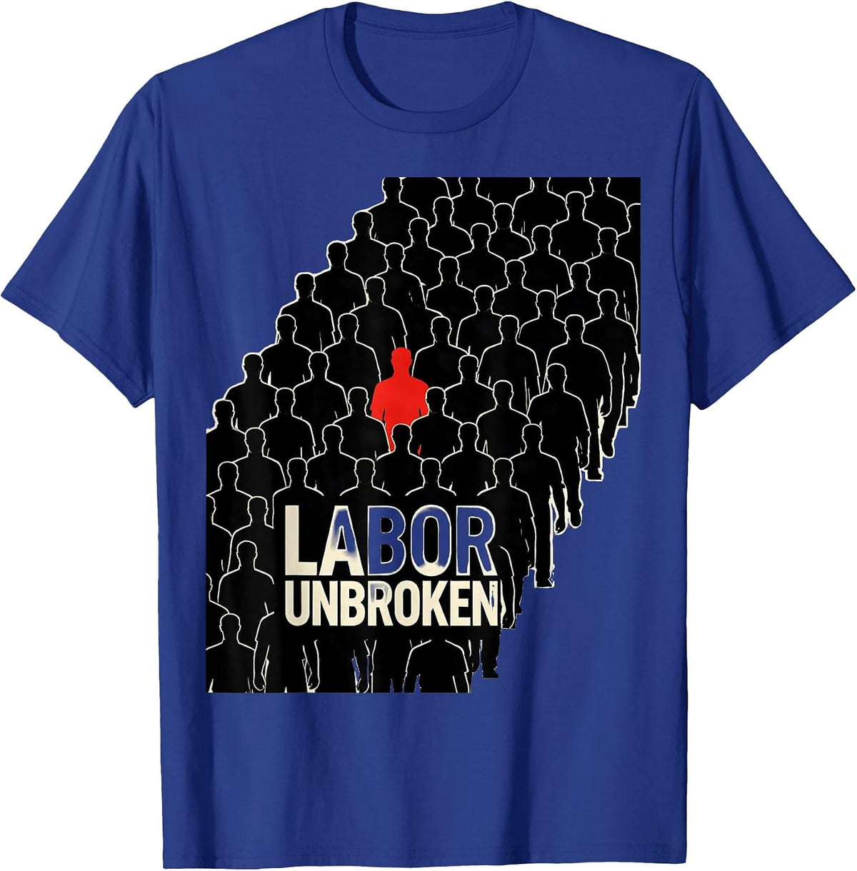 Labor Unbroken Constructivist Union Worker Solidarity Pride T-Shirt - Royal Blue