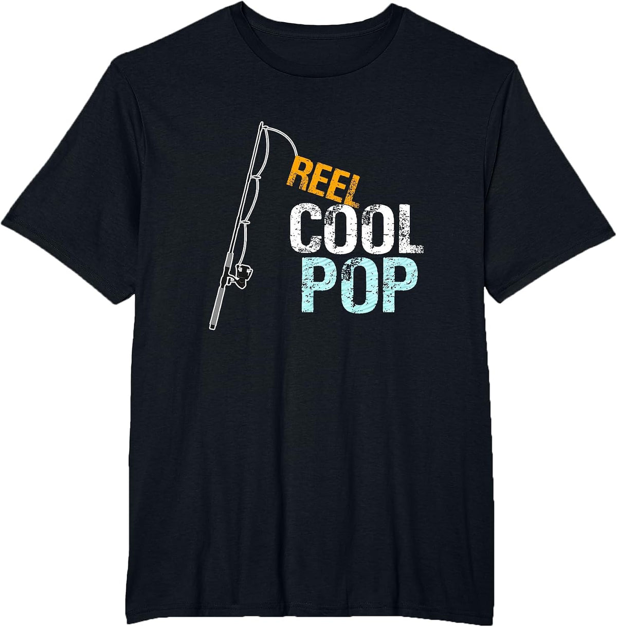 Reel Cool Pop Fishing Grandfather Grandpa T-Shirt - Black