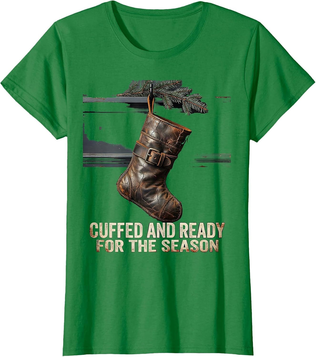 Cuffed And Ready For The Season Distressed Physical Therapy T-Shirt - Kelly Green