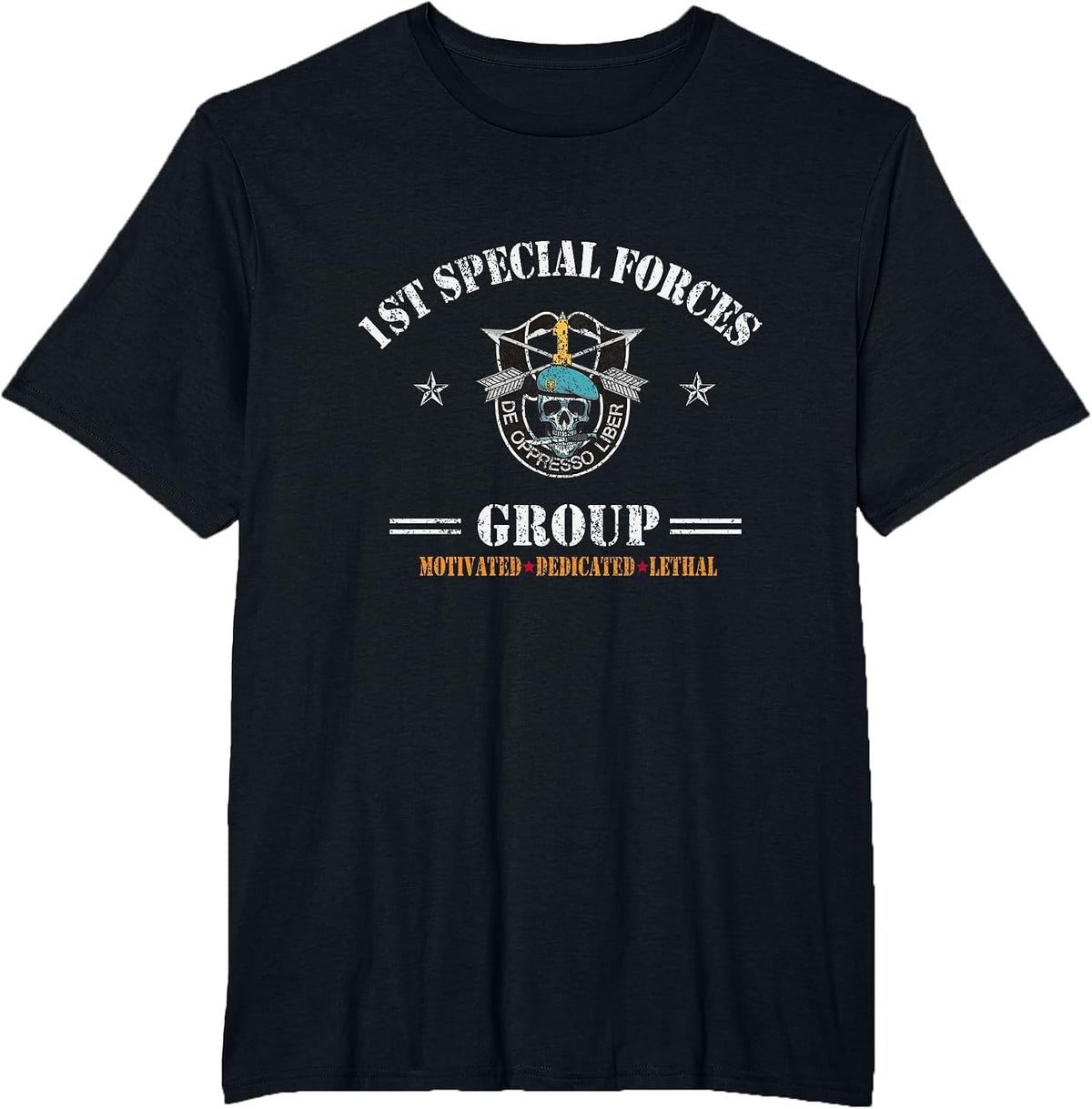 Proud 1st Special Forces Group (1st SFG) Shirt - 4th of July T-Shirt - Black