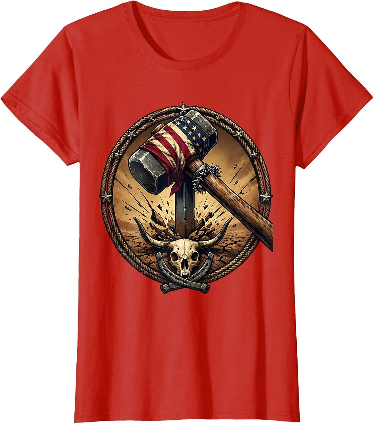 Labor Day Pile Driver Foundation Work Graphic T-Shirt - Red