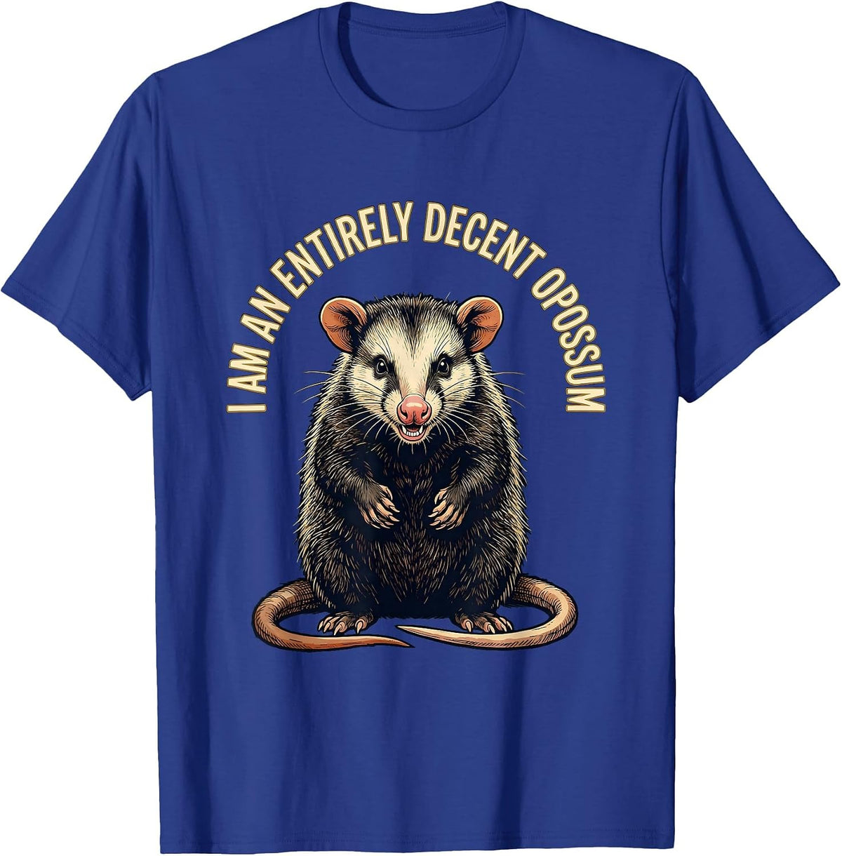 I Am An Entirely Decent Opossum Funny Vintage Opossum Lover T-Shirt - Royal Blue