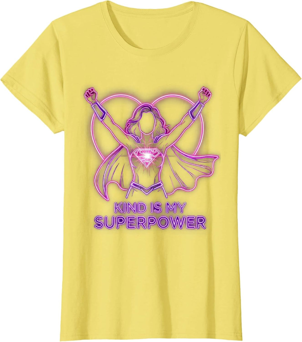 Women's Kind Is My Superpower Be Kind Graphic Design T-Shirt - Lemon Yellow