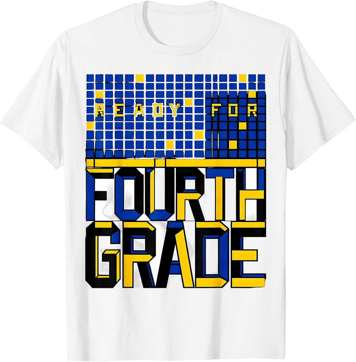 Men's Ready For Fourth Grade Geometric Preppy Girls Back To School T-Shirt - White