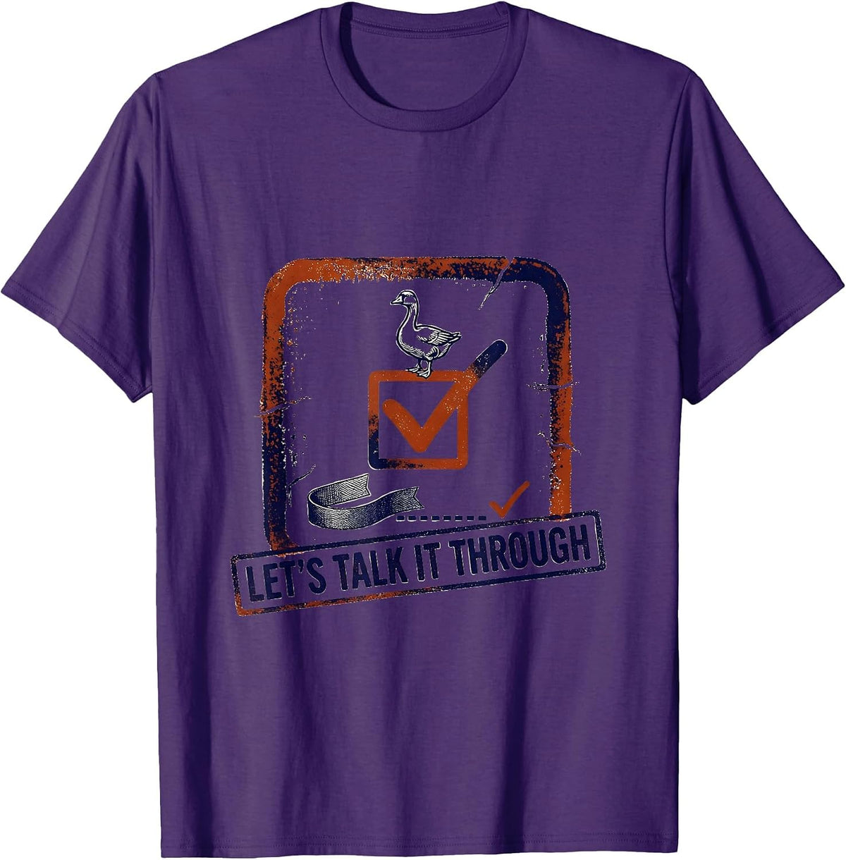 Men's Let's Talk It Through Funny Goose ABA Therapist Therapy T-Shirt - Purple